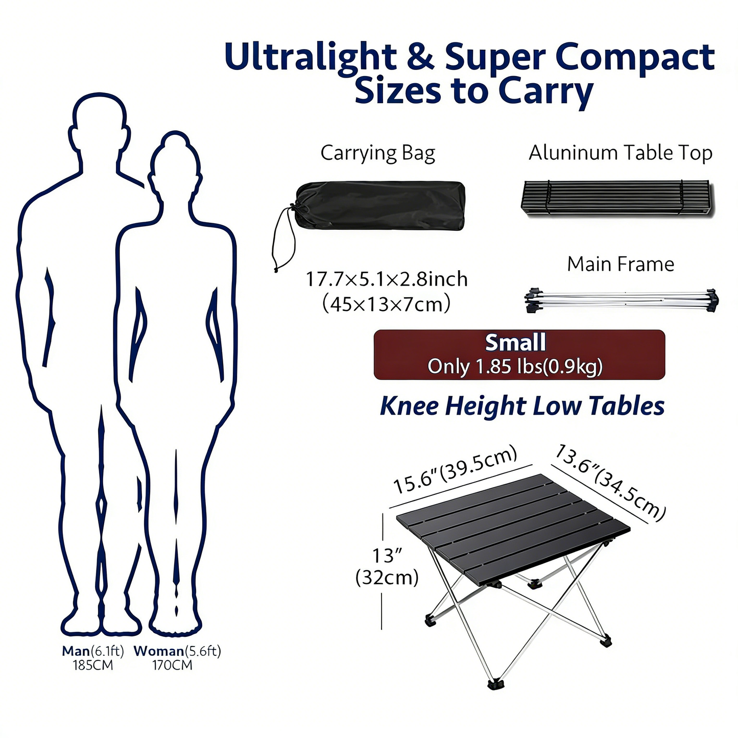 Ultralight Compact Folding Low Table for Outdoor & Indoor Use