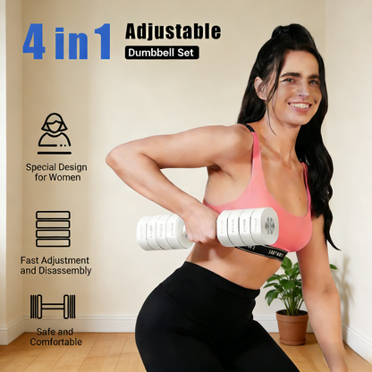 4-in-1 Adjustable Dumbbell Set for Home Workouts
