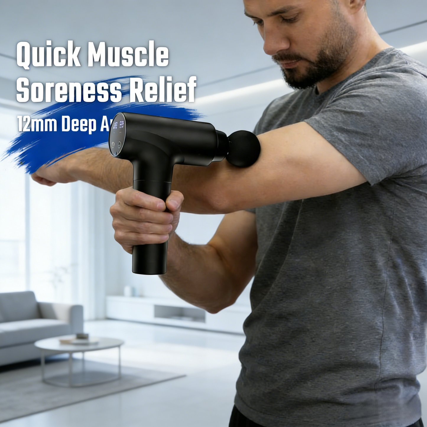 20-Speed Deep Tissue Massage Gun with 8 Attachments for Muscle Relief