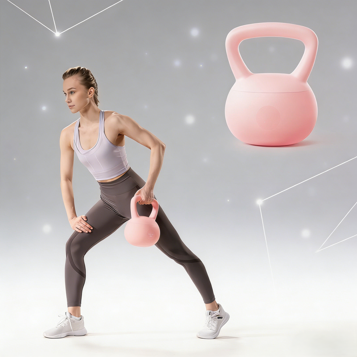 15LB Adjustable Silicone Kettlebell for Home Gym Strength Training