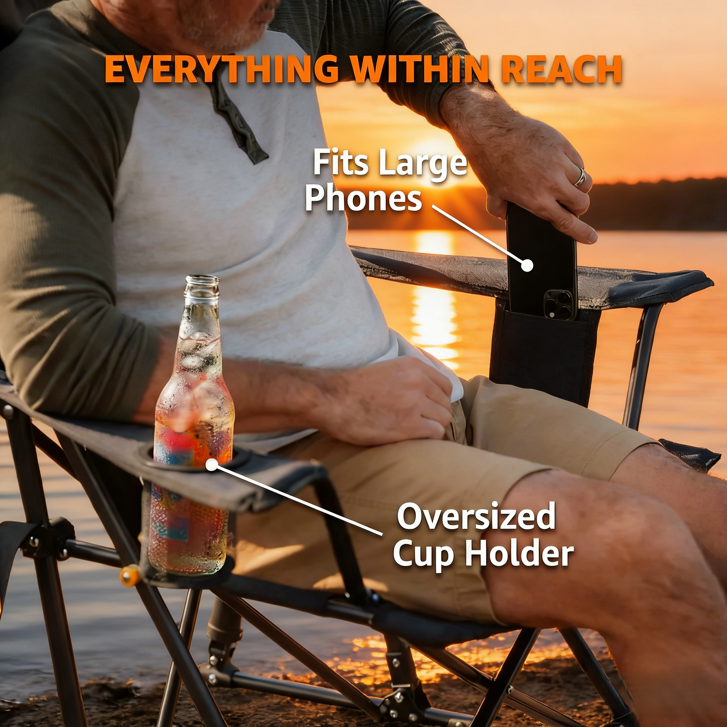 Nexus Home Premium Outdoor Spring-Action Rocking Camping Chair