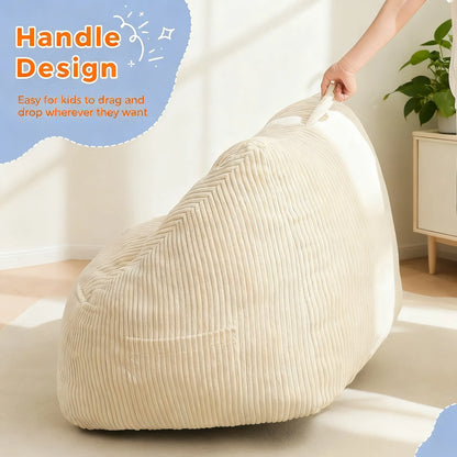 Cozy Corduroy Kids Bean Bag Chair with Supportive Design