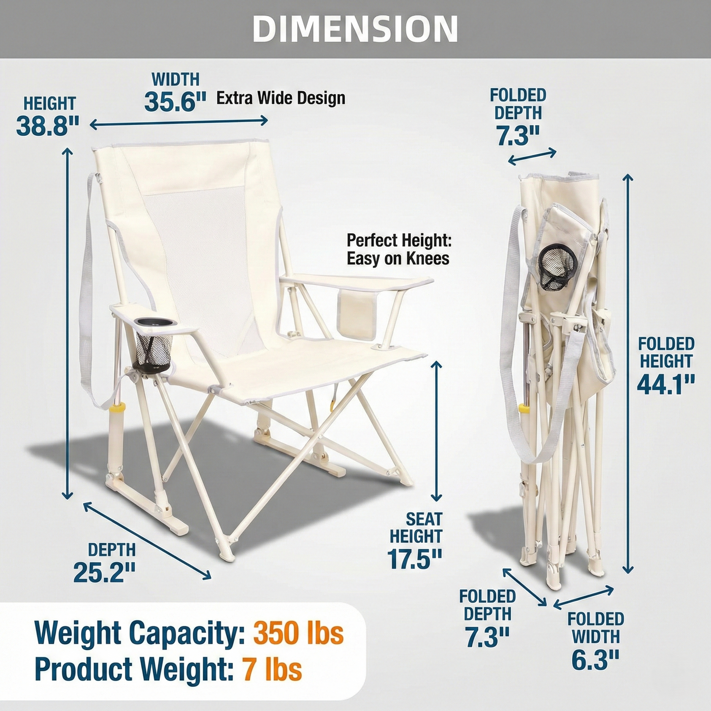 Nexus Home Premium Outdoor Spring-Action Rocking Camping Chair